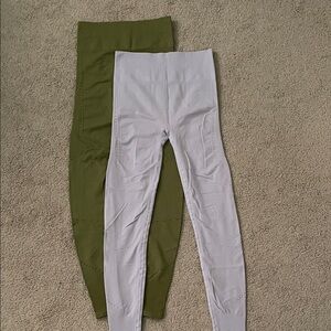 Anthropologie Olive and Lavender Leggings